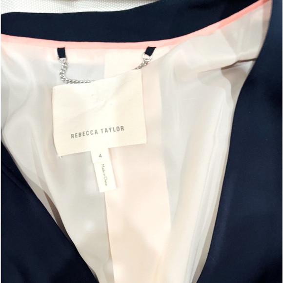 Rebecca Taylor Devon Cropped Navy Blazer - Size 4 - Picture 3 of 4